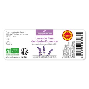 Lavande fine - huile essentielle bio - 10ml garantie chromacert® - chémotypée &