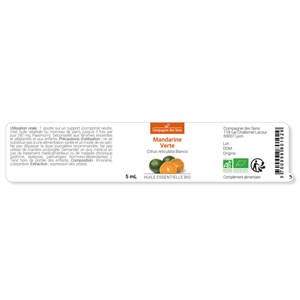 Mandarine verte - huile essentielle bio - 10ml garantie chromacert® - chémotypée