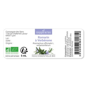Romarin à verbénone - huile essentielle bio - 5ml garantie chromacert® - chémoty