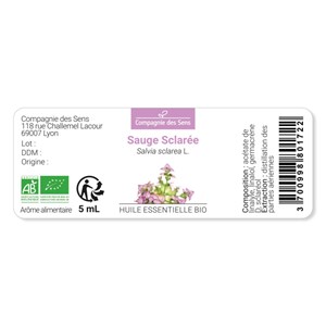 Sauge sclarée (salvia sclarea) - huile essentielle bio - 5ml garantie chromacert