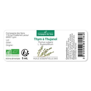 Thym a thujanol - huile essentielle bio - 2.5ml garantie chromacert® - chémotypé