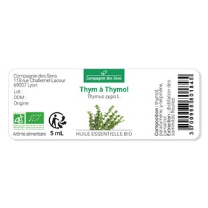 Thym à thymol (thymus zygis) - huile essentielle bio - 5ml garantie chromacert®