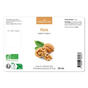 Huile de noix bio - 100ml - fraîcheur garantie oxycert® - vierge & de 1?? pressi