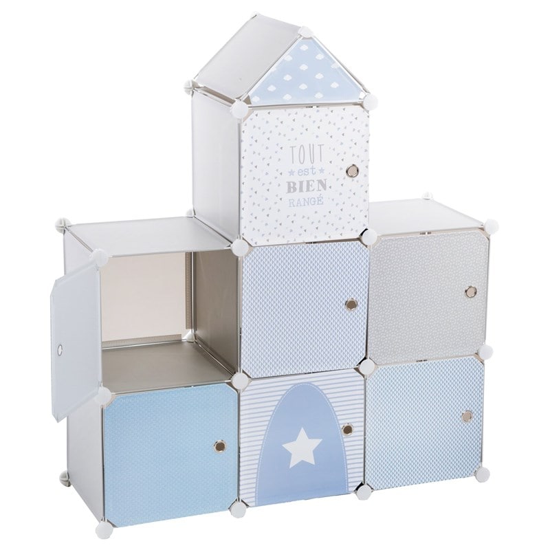 Atmosphera, créateur d’intérieur - Château de rangement -7 cases - bleu