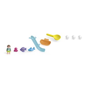 Toboggan aquatique et animaux marins