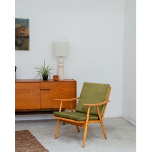 Jakob, le fauteuil en velours vert n°429