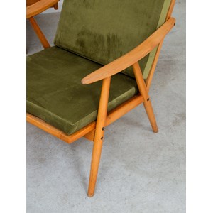 Jakob, le fauteuil en velours vert n°429