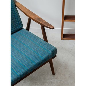 Jakob, le fauteuil bleu en bois n°428
