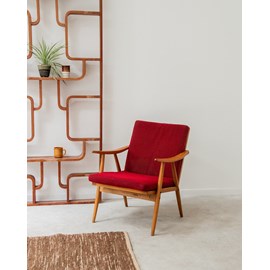 Fauteuil scandinave rouge n°427
