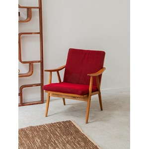 Fauteuil scandinave rouge n°427
