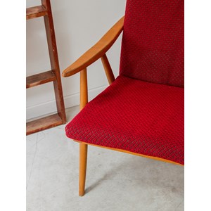 Fauteuil scandinave rouge n°427
