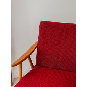 Fauteuil scandinave rouge n°427