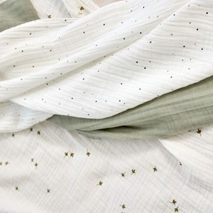 Lot de 3 langes mousseline gots feuille (85 x 85 cm)
