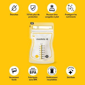 Sachets de conservation lait maternel x150