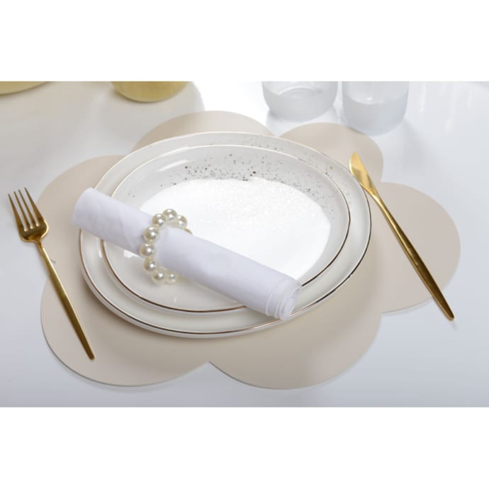 4 Ronds De Serviette Décoratifs En Forme De Perle/Larme - Pour Mariage, Dîner, Décoration De Table - Finition Blanche