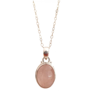 Pendentif En Argent Massif Avec Cercle Bicolore Et Breloque Nacre Rose - Bijou Occasion