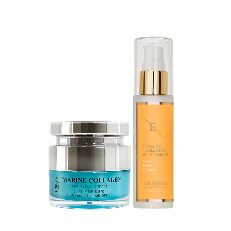 Erth Skin London - Duo crème collagène spf50 et sérum vit.c