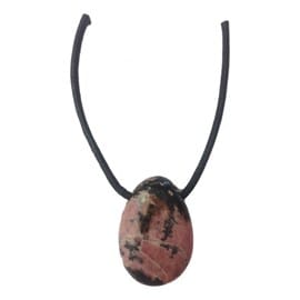 Pendentif percé en rhodonite