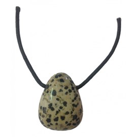 Pendentif percé en jaspe dalmatien