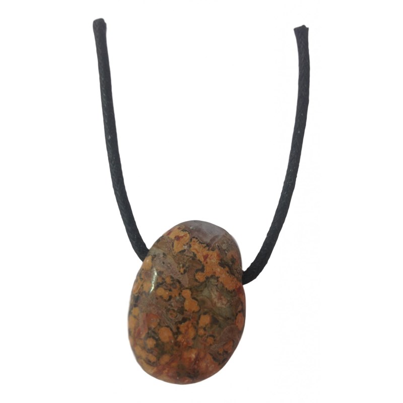 Pendentif percé en jaspe léopard