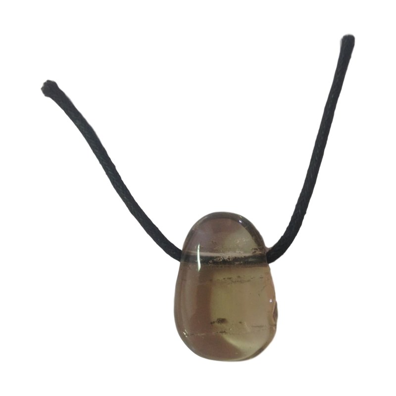 Pendentif percé en quartz fumé
