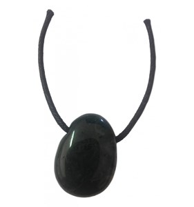 Pendentif percé en agate mousse