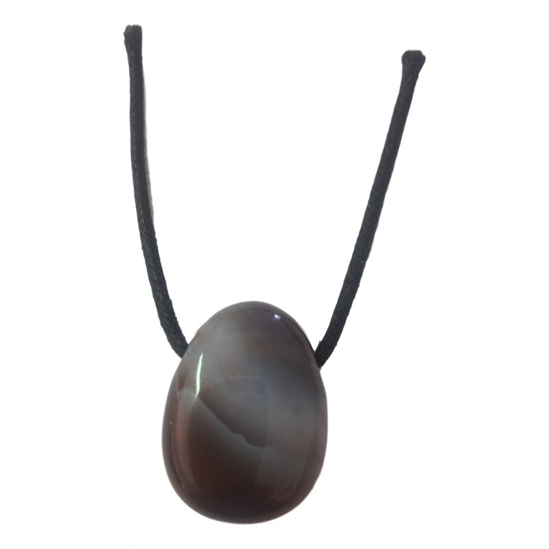 Pendentif percé en agate botswana