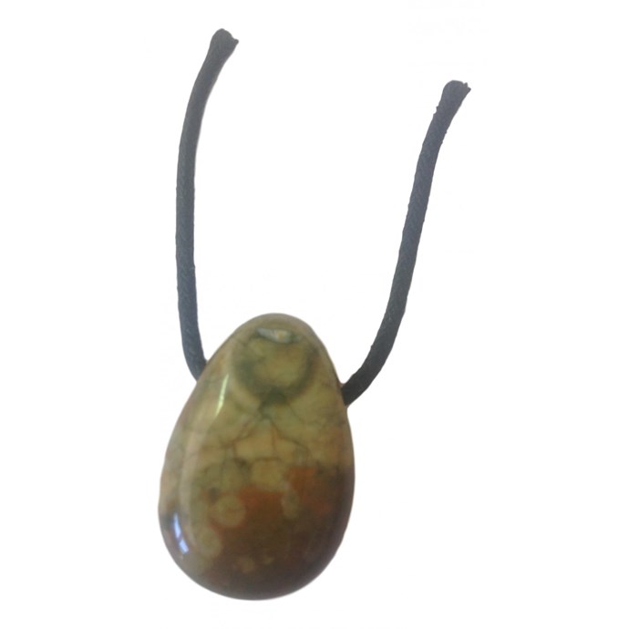 Pendentif goutte pierre percée en cristal de roche