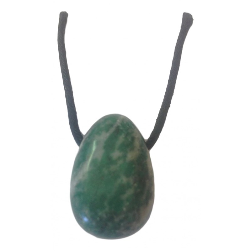 Pendentif percé en fuchsite serpentine