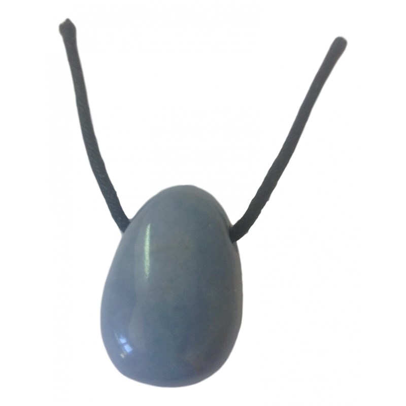 Pendentif percé en quartz bleu