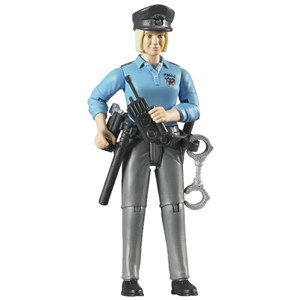 Policière blonde avec accessoires