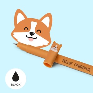 Stylo à encre gel effaçable - corgi