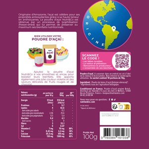 Poudre d'açaï bio - acide gras
