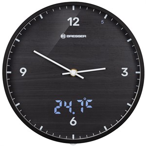 Bresser mytime ledsec horloge murale 24 cm avec affichage de la température