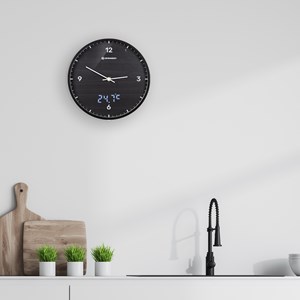 Bresser mytime ledsec horloge murale 24 cm avec affichage de la température