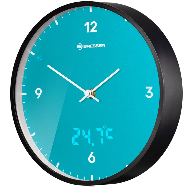 Bresser mytime ledsec horloge murale 24 cm avec affichage de la température