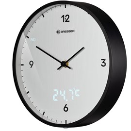 Bresser mytime ledsec horloge murale 24 cm avec affichage de la température