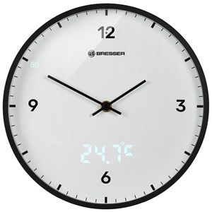 Bresser mytime ledsec horloge murale 24 cm avec affichage de la température