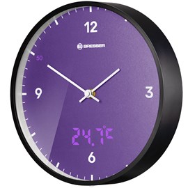 Bresser mytime ledsec horloge murale 24 cm avec affichage de la température