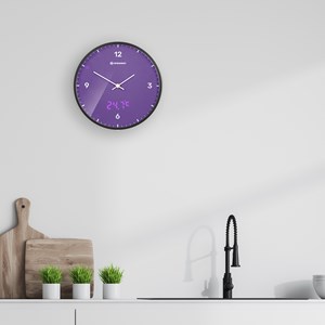 Bresser mytime ledsec horloge murale 24 cm avec affichage de la température