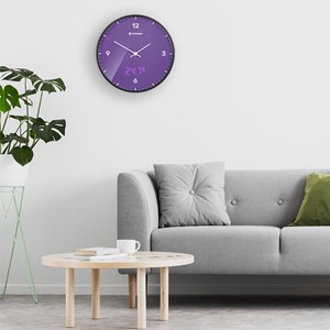 Bresser mytime ledsec horloge murale 24 cm avec affichage de la température