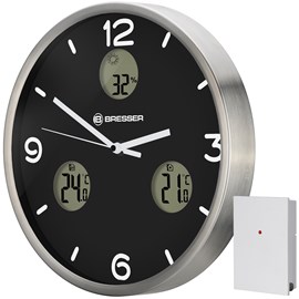 Bresser mytime io nx horloge murale radio pilotée avec mesure de temperature et