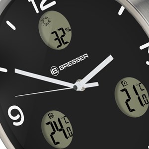 Bresser mytime io nx horloge murale radio pilotée avec mesure de temperature et