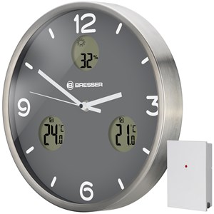 Bresser mytime io nx horloge murale radio pilotée avec mesure de temperature et