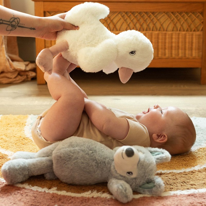 Grande peluche oie toute douce blanc