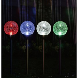 Lanterne solaire en verre et inox h56cm