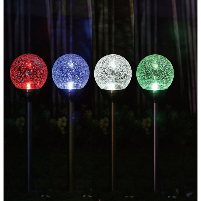 Lanterne solaire en verre et inox h56cm