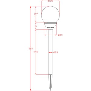 Lanterne solaire en verre et inox h56cm