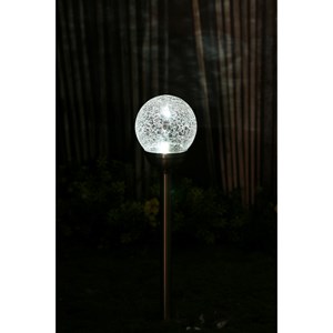 Lanterne solaire en verre et inox h56cm