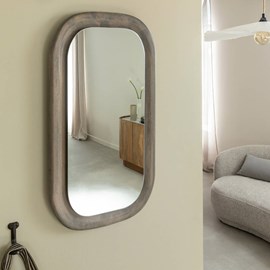 Miroir ovale en bois manguier